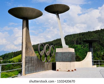 Innsbruck, Austria - May 30, 2018 - The Bergisel Ski Jump (Bergiselschanze) In Innsbruck