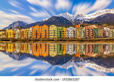 Innsbruck, Austria town with colorful houses