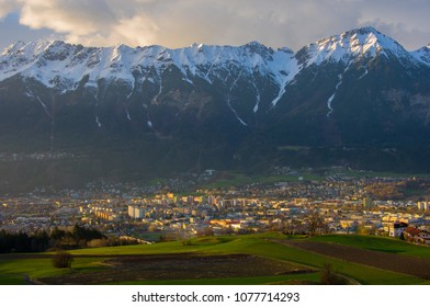 Innsbruck And Nordkette In Evening Light