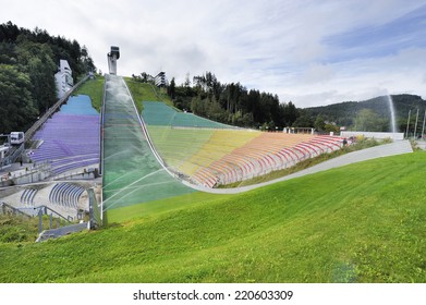 INNSBRUCK,AUSTRIA-CIRCA SEPTEMBER 2014: Innsbruck Ski Jumping Ramp