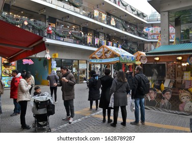 Insadong Seoul South Korea 24 January 2020: retail center Ssamziegil in Insadong South Korea 