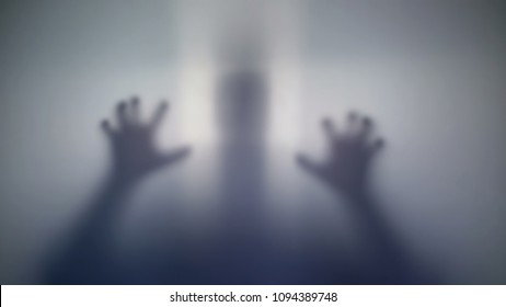 Insane person silhouette frightening his victim, strange creature, mad people