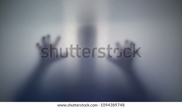 Insane person silhouette frightening his victim,\
strange creature, mad\
people