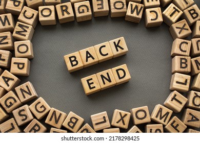 Inscription BackEnd software development concept. Wooden cubes with letters scattered blurred background - Shutterstock ID 2178298425