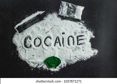 inscription cocaine on cocaine narcotic
