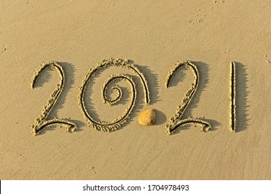 inscription on the sandy beach summer 2021