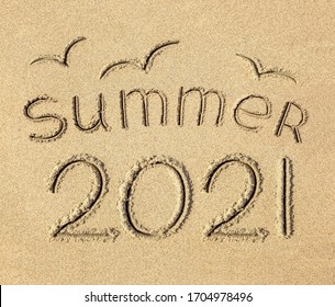 Inscription On The Sandy Beach Summer 2021