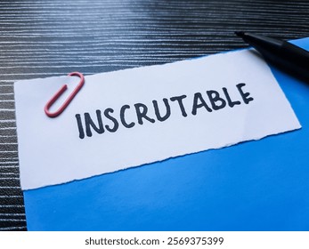 Inscrutable writting on table background.