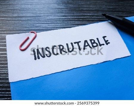 Inscrutable writting on table background.