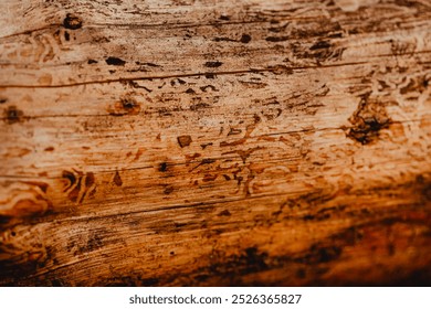 Insect patterns remained on the bare wood of the tree trunk. These were the natural patterns of the environment. Background - Powered by Shutterstock