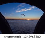 The insect in the web at sunset