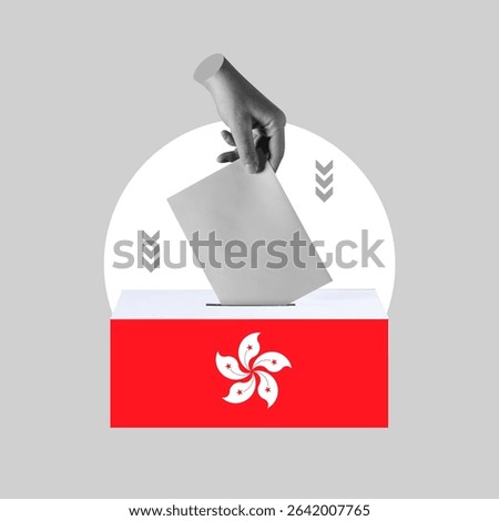 insert a vote, ballot box, ballot box, decide, vote, Elections, Voting, Day, Hong Kong flag, Hong Kong