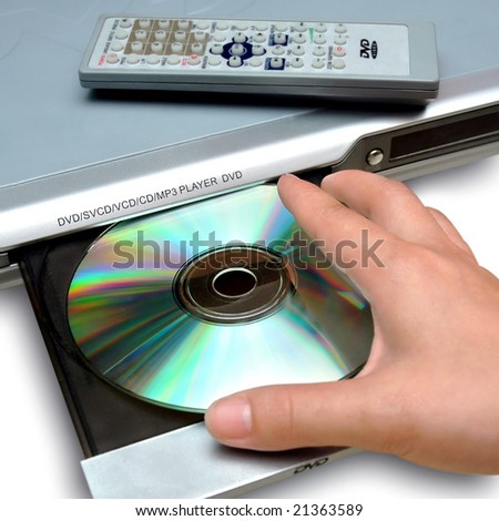 inserting disc to DVD player