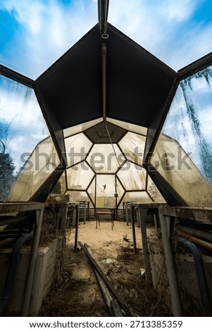 Inside an Abandoned Geodesic Greenhouse - Hexagonal Glass Panels, Overgrown Benches and Atmospheric Decay