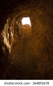 Inside Abandoned Gold Mine Looking Outside.