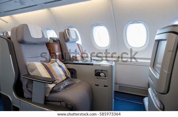 Inside Airbus A380 Business Class Luxurious Stockfoto Jetzt