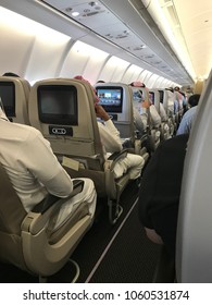 Inside Airplane, Saudi Airlines, Jeddah , April 2018