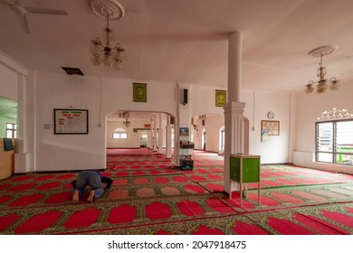 The inside of al Mustofa mosque (Masjid Al-Mustofa) at Bantarjati North Bogor, West Jawa, Indonesia. Taken on February 13rd, 2018.