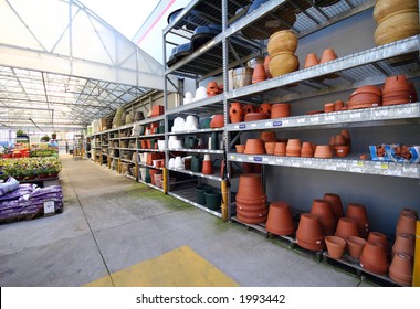 the inside area of a home improvement center's garden section