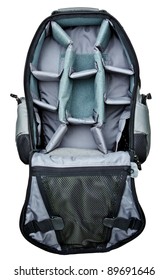 Inside of backpack camera bag