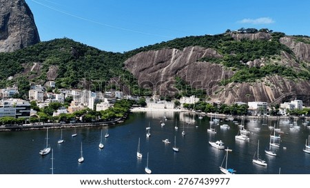 Inside Beach In Rio De Janeiro In Brazil. Sugarloaf Mountain Scenery. Downtown District. Guanabara Bay Skyline. Inside Beach In Rio De Janeiro In Brazil. Beautiful Cityscape.