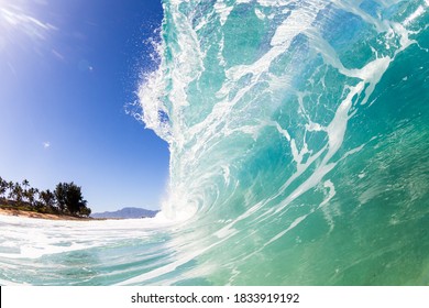 inside a beautiful crashing wave