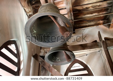 Inside bell tower in Kalawar Church or Holy Rosary, Bangkok, Thailand