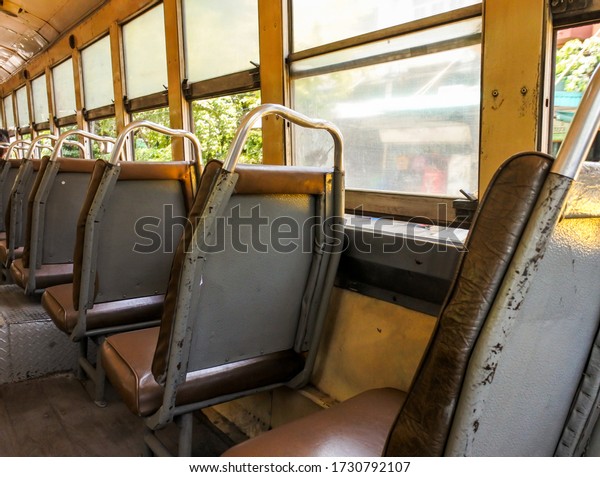 inside a bus in\
Bangkok