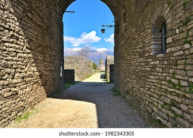 Inside The Castle Of Gjirokastra With View On The Clocktower