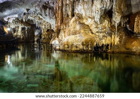 Inside the cave Grotta del Bue Marino on Sardinia, Italy