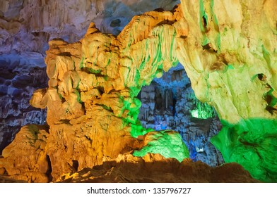 Inside The Cave On Halong Bay. Vietnam