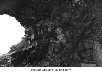 Inside A Cave On The Maine Coastline 