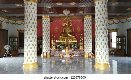 Inside the church at the temple of Buddhis is located near Pattaya, Thailand.