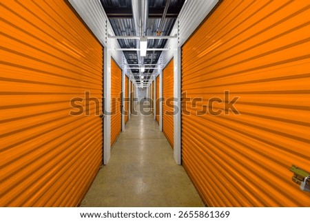 Inside climate controlled storage units with orange doors