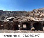 Inside the Colosseum in Rome.