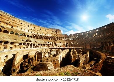 Inside Of Colosseum In Rome, Italy