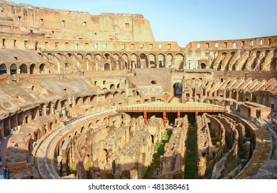 Inside Of Colosseum In Rome, Italy