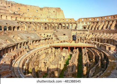 Inside Of Colosseum In Rome, Italy