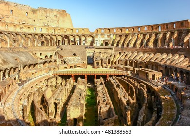 Inside Of Colosseum In Rome, Italy