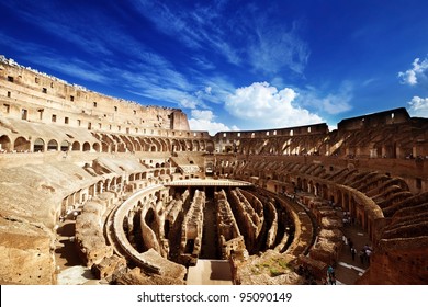 Inside Of Colosseum In Rome, Italy