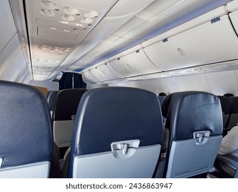 Inside a commercial airline flight
