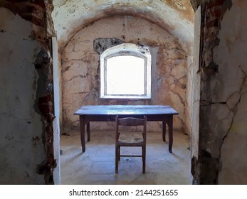 Inside the Corbin Fort in Val di Gevano in Veneto, travel and architecture in Italy