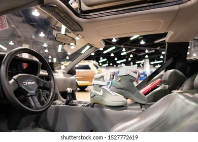 Inside Of The Delorean From Back To The Future - NostalgiaCon 80s 2019 - Anaheim Convention Center - Anaheim, CA - September 28th 2019