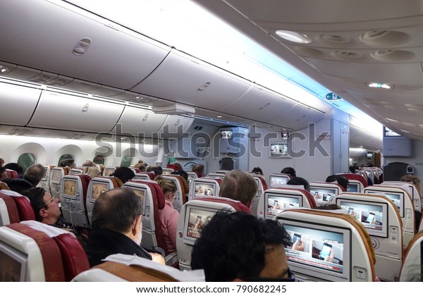 Inside Economy Class Air India Boeing Stock Photo Edit Now