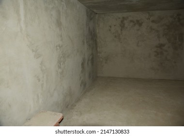Inside Of An Empty Bombproof Shelter, A Nuclear Fallout Shelter, A Bunker Under The Ground.