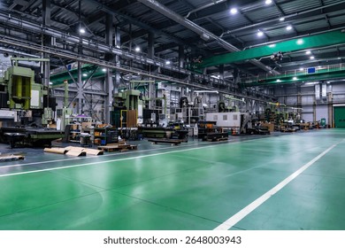 Inside the factory where machine tools are lined up