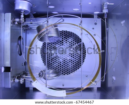 Inside Gas Chromatography Analyzer.