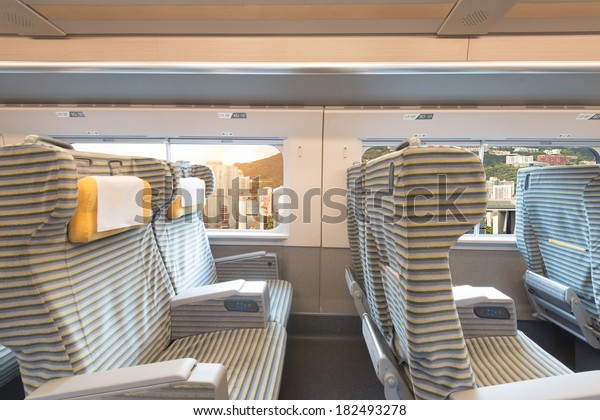 inside the high speed\
train compartment 