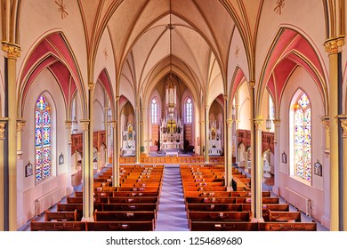 Inside The Holy Cross Church In The Volga German Village Of Pfeifer, Kansas