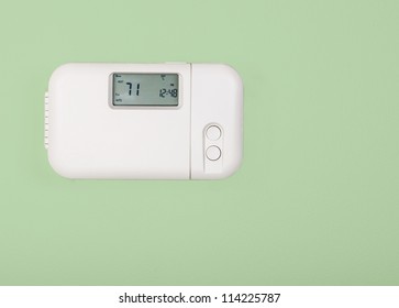 Inside Home Temperature Thermostat Set  To Seventy One Degrees Fahrenheit